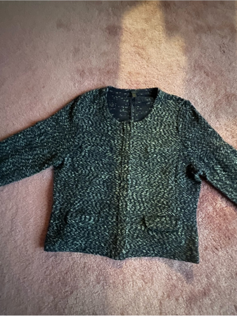 J. Crew Black and Gray Woven Knit Cardigan Jacket